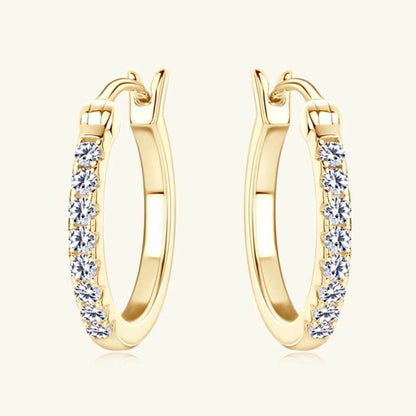 925 Sterling Silver Moissanite Huggie Earrings - luxurift