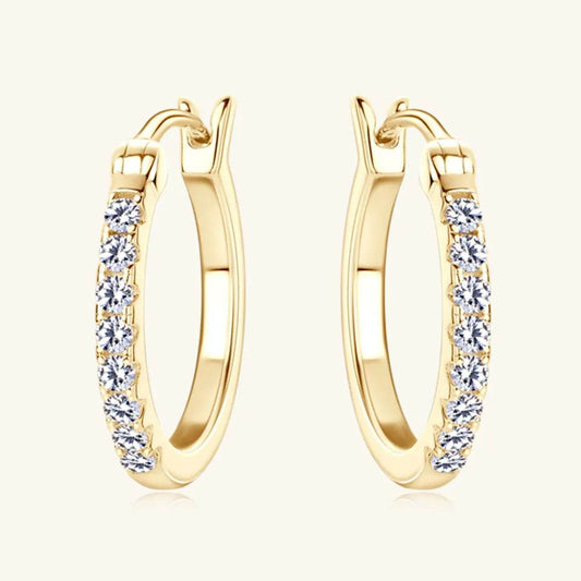 925 Sterling Silver Moissanite Huggie Earrings - luxurift
