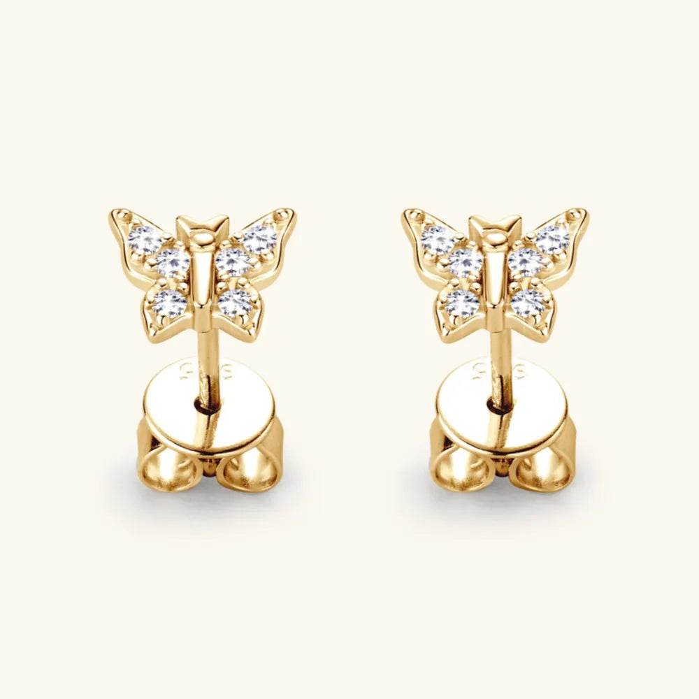 Moissanite 925 Sterling Silver Butterfly Stud Earrings - luxurift