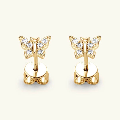Moissanite 925 Sterling Silver Butterfly Stud Earrings - luxurift