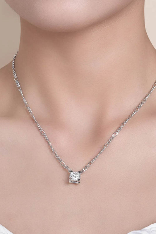 2 Carat Moissanite 925 Sterling Silver Pendant Necklace - luxurift