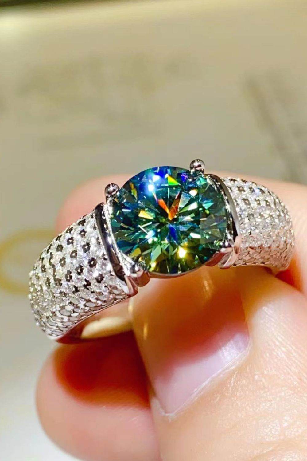 3 Carat Moissanite Side Stone Ring - luxurift