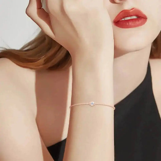 Inlaid Moissanite 925 Sterling Silver Bracelet - luxurift