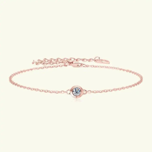 Inlaid Moissanite 925 Sterling Silver Bracelet - luxurift
