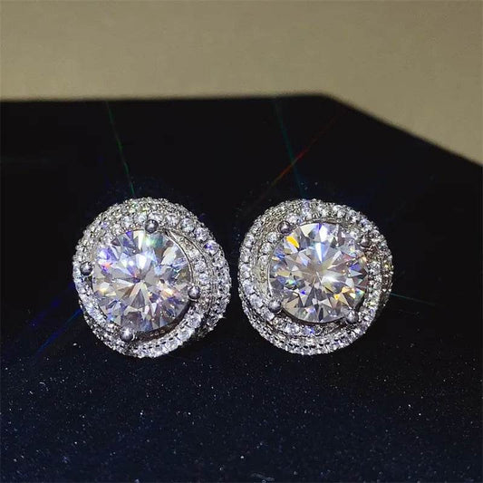 6 Carat Moissanite 925 Sterling Silver Earrings - luxurift