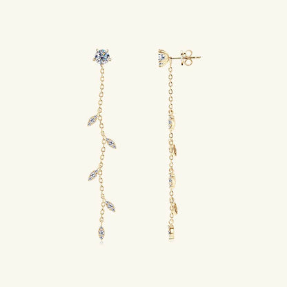 1.38 Carat Moissanite 925 Sterling Silver Leaf Earrings - luxurift