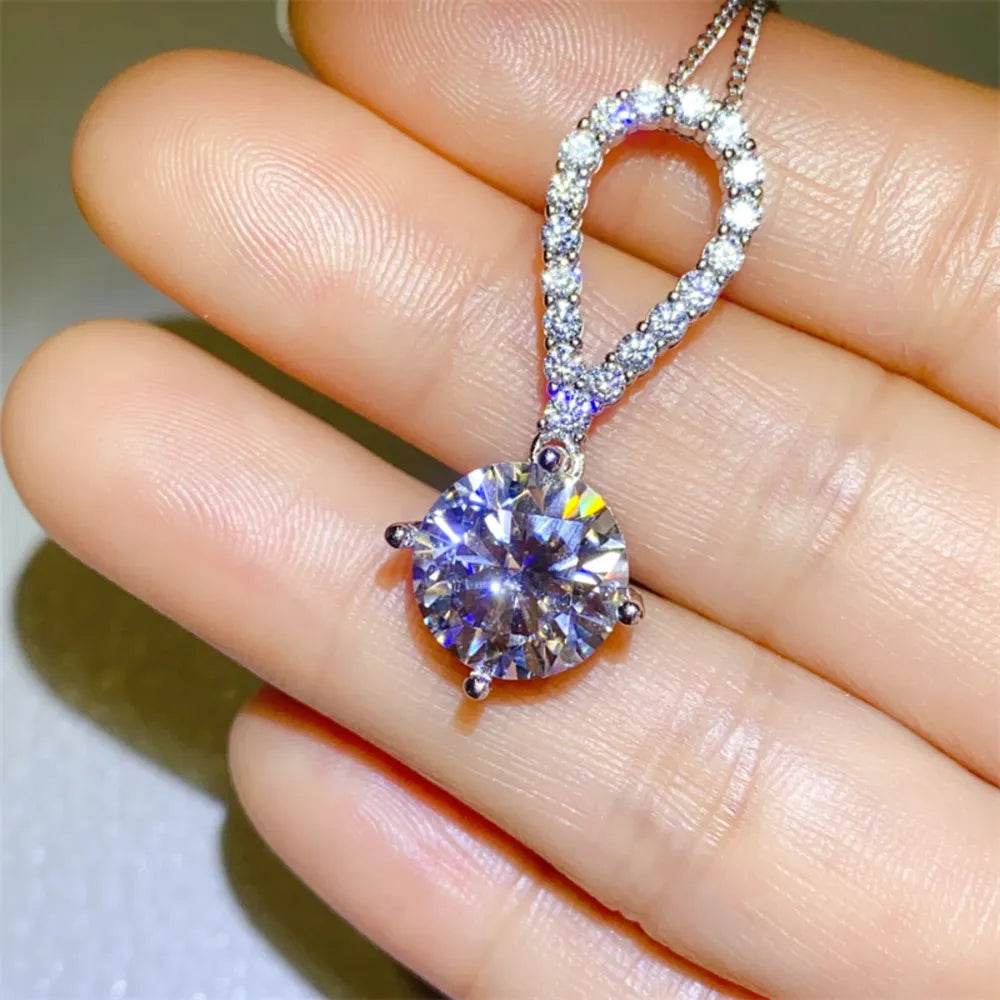 5 Carat Moissanite 925 Sterling Silver Teardrop Necklace - luxurift