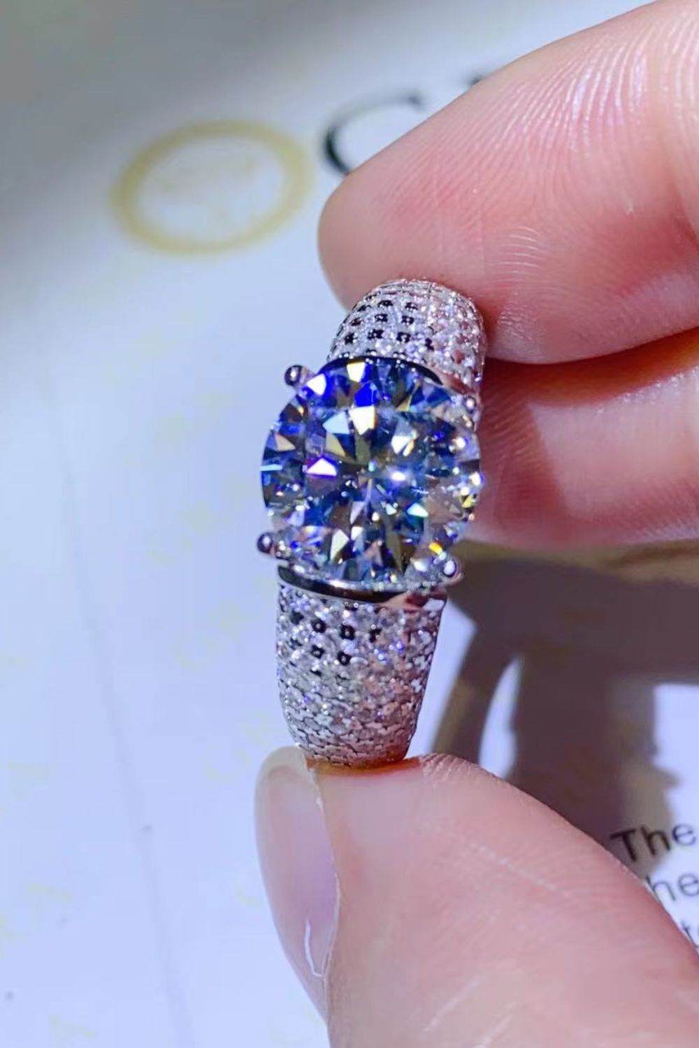 3 Carat Moissanite Side Stone Ring - luxurift