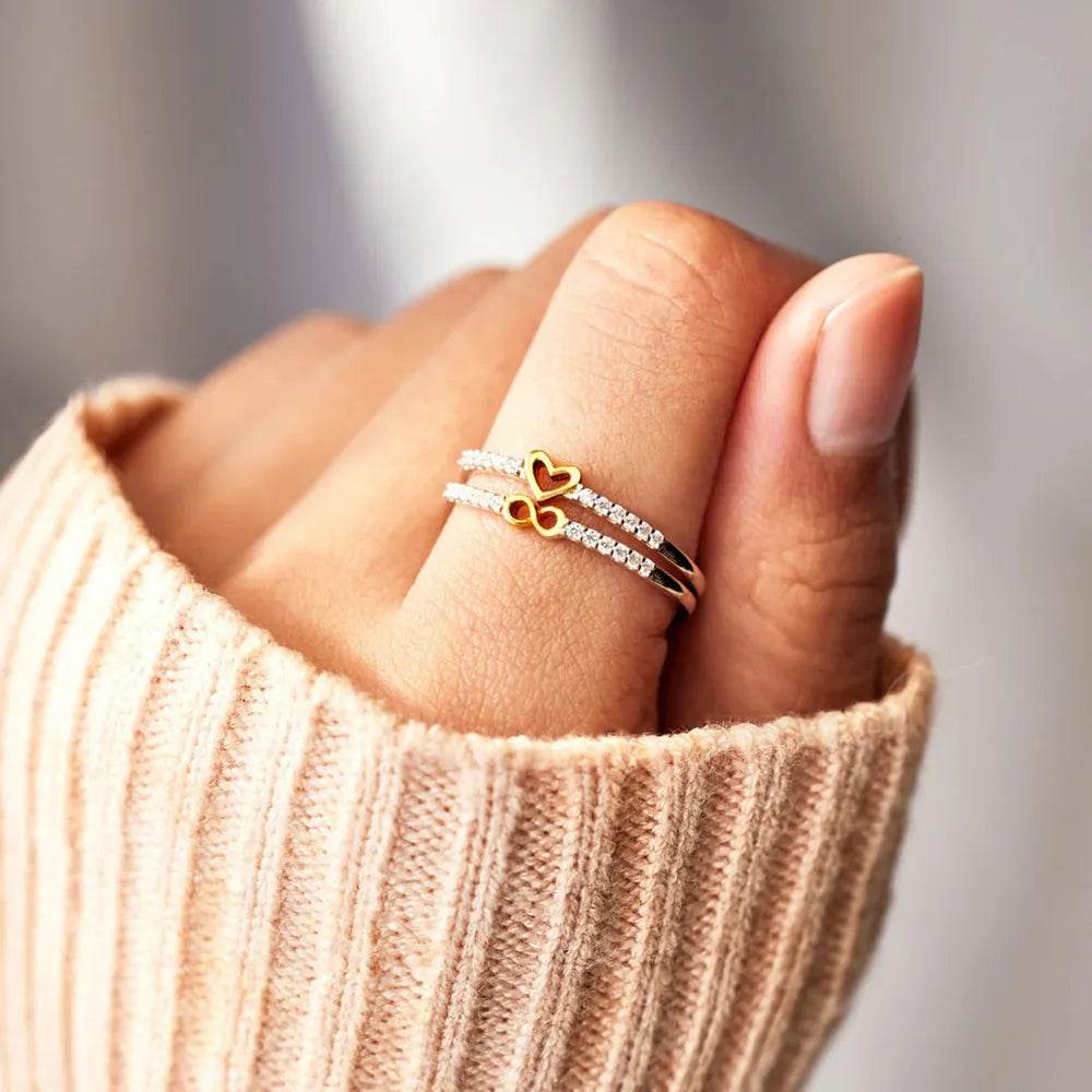 Zircon 925 Sterling Silver Heart Shape Ring - luxurift