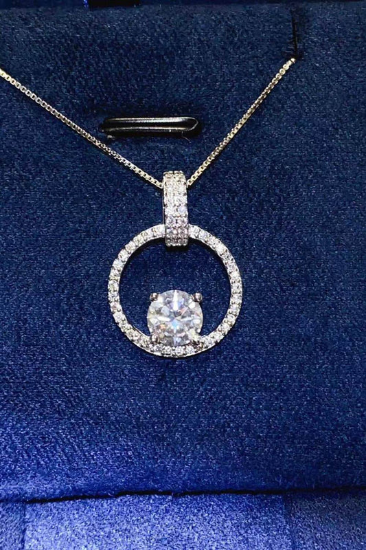1 Carat Moissanite 925 Sterling Silver Necklace - luxurift
