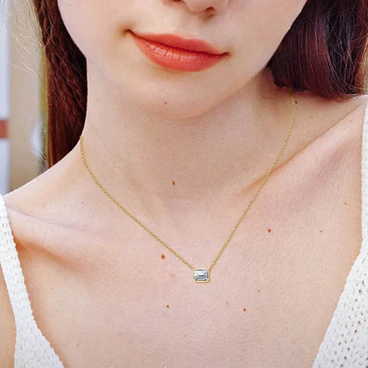 1 Carat Moissanite 925 Sterling Silver Pendant Necklace - luxurift