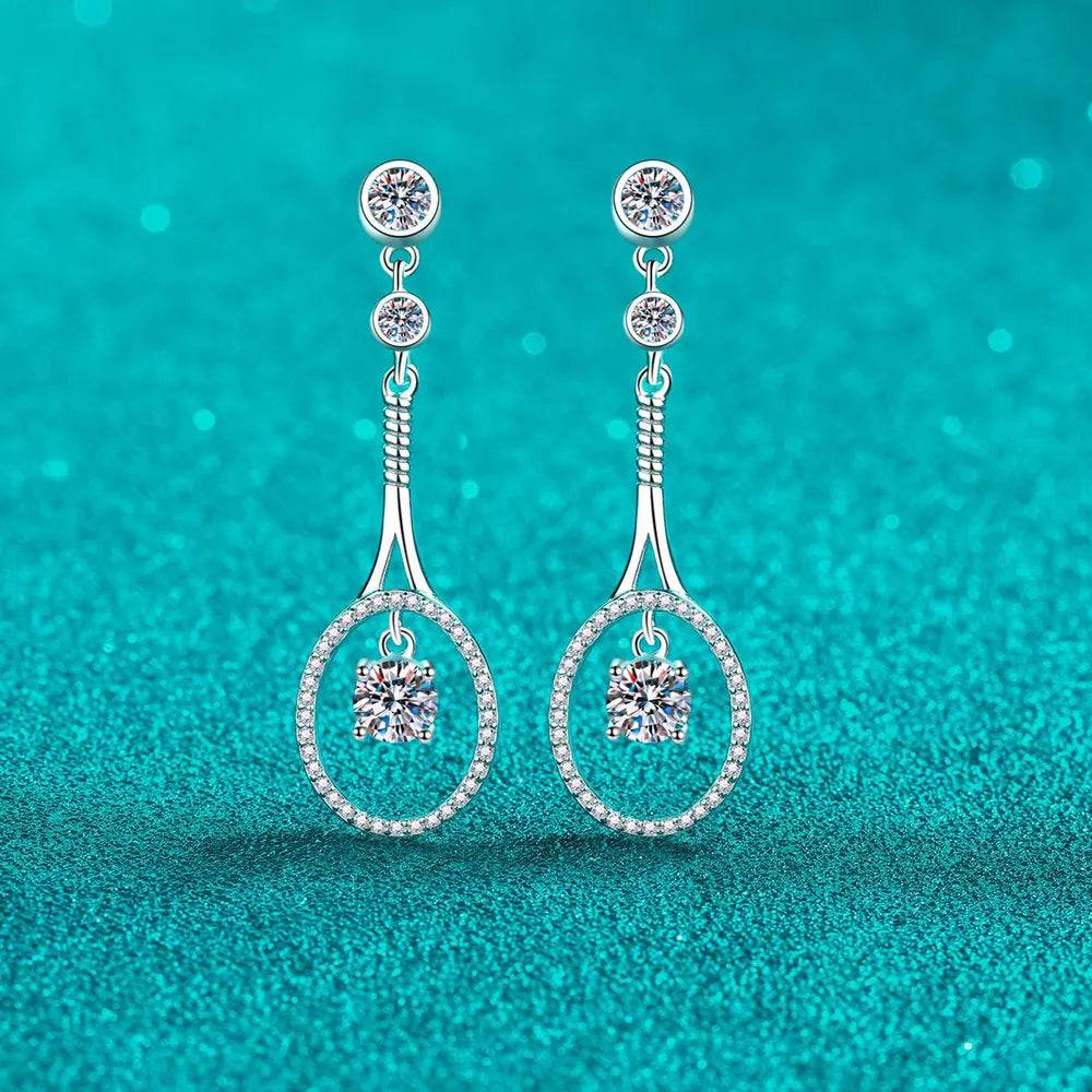 1 Carat Moissanite 925 Sterling Silver Drop Earrings - luxurift