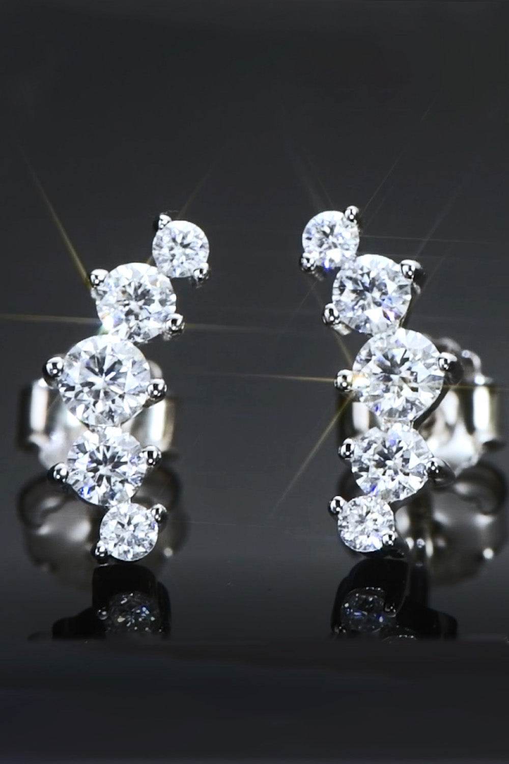 All You Need Moissanite Platinum-Plated Earrings - luxurift