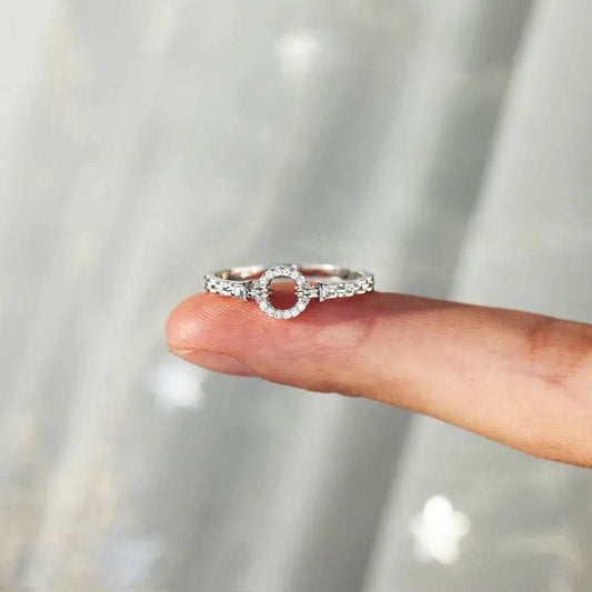 Inlaid Zircon 925 Sterling Silver Ring - luxurift