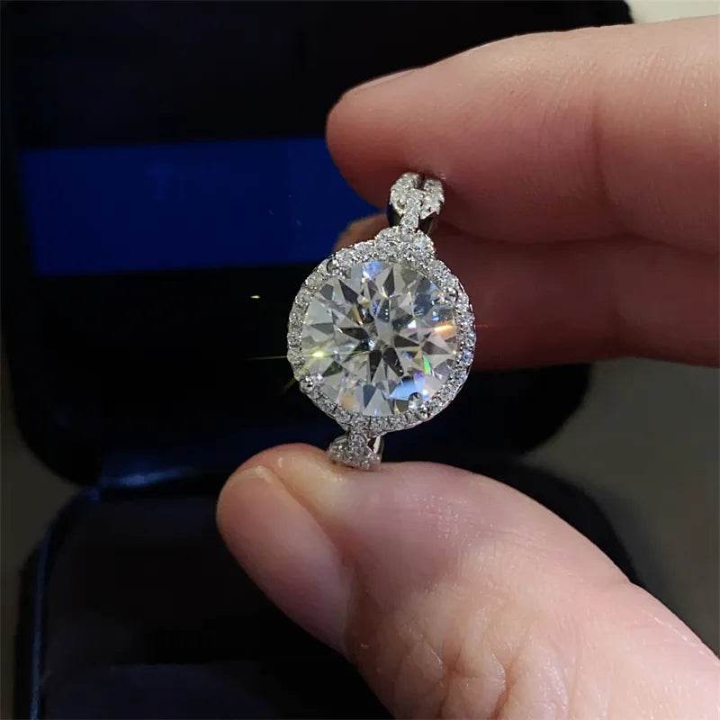 3 Carat 925 Sterling Silver Moissanite Ring - luxurift