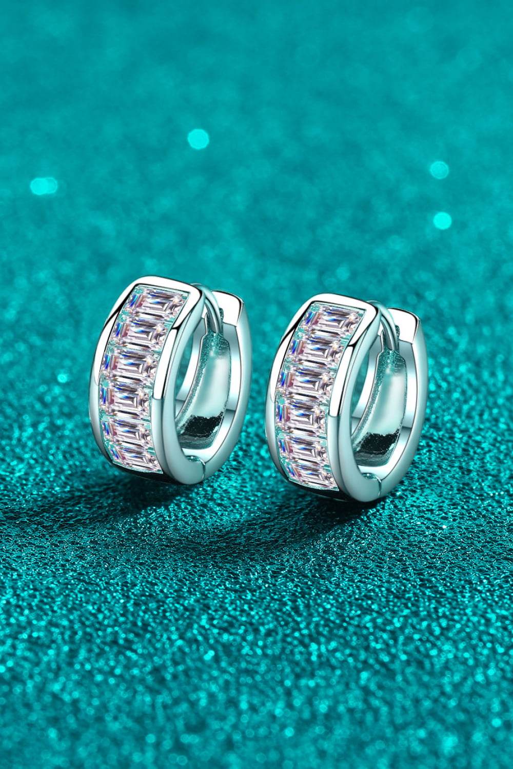 1.8 Carat Moissanite 925 Sterling Silver Huggie Earrings - luxurift