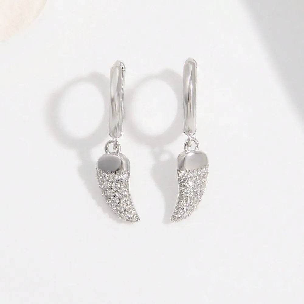 925 Sterling Silver Zircon Chili Shape Earrings - luxurift