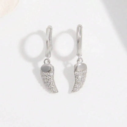 925 Sterling Silver Zircon Chili Shape Earrings - luxurift