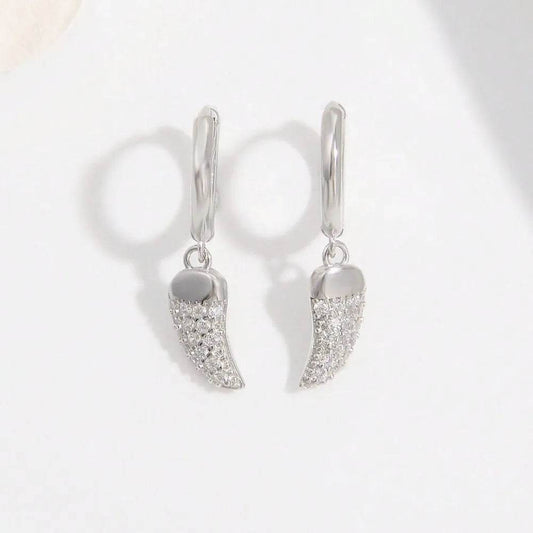 925 Sterling Silver Zircon Chili Shape Earrings - luxurift