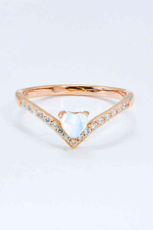 Moonstone Heart-Shaped Ring - luxurift