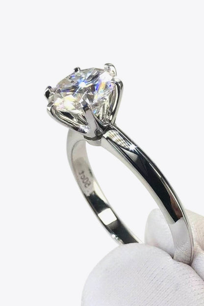 Adored 925 Sterling Silver 3 Carat Moissanite 6-Prong Ring - luxurift