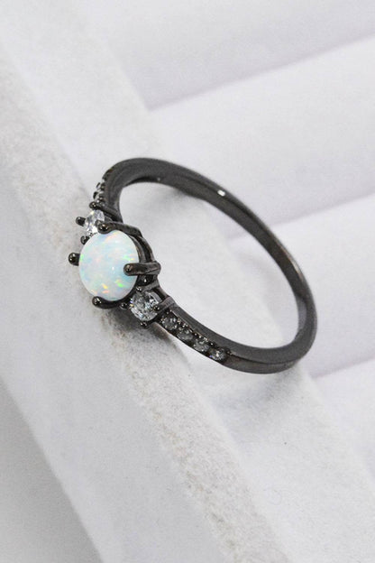 925 Sterling Silver Round Opal Ring - luxurift