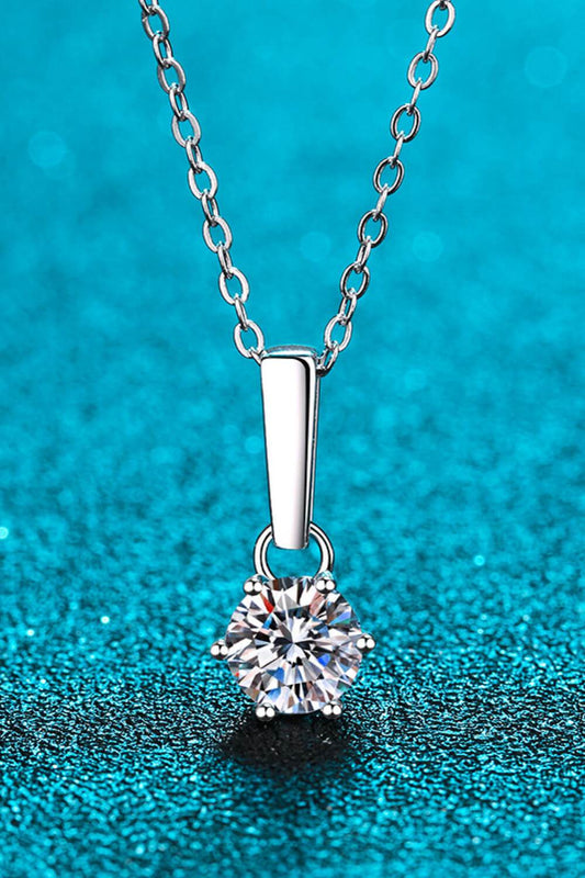 1 Carat Moissanite 925 Sterling Silver Chain-Link Necklace - luxurift