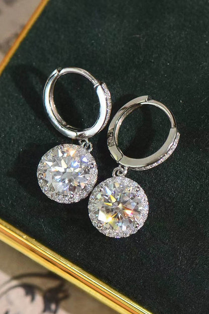 2 Carat Moissanite Round Drop Earrings - luxurift