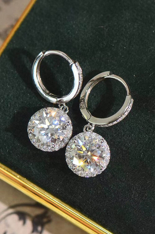 2 Carat Moissanite Round Drop Earrings - luxurift