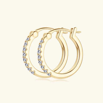 925 Sterling Silver Moissanite Huggie Earrings - luxurift