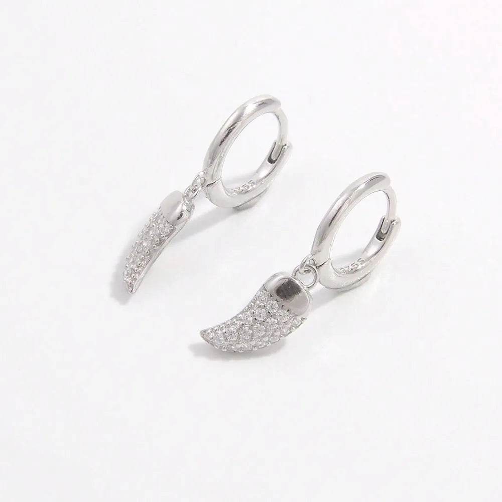 925 Sterling Silver Zircon Chili Shape Earrings - luxurift