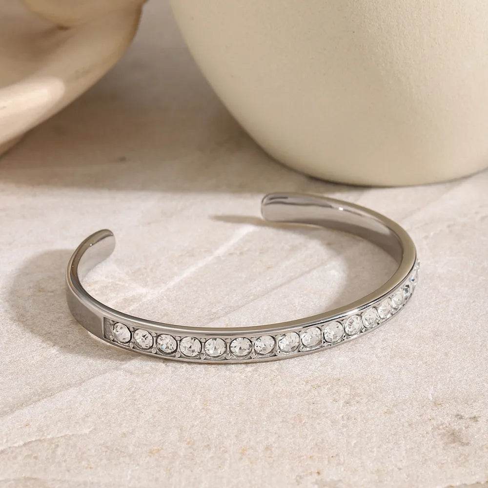 Stainless Steel Inlaid Zircon Bracelet - luxurift