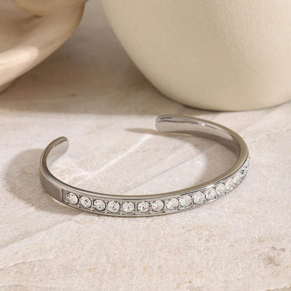 Stainless Steel Inlaid Zircon Bracelet - luxurift