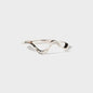 925 Sterling Silver Inlaid Zircon Wave Shape Ring - luxurift