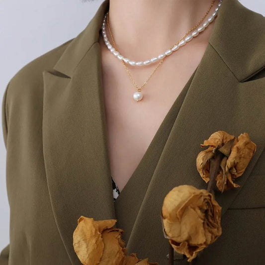 Double-Layered Freshwater Pearl Necklace - luxurift