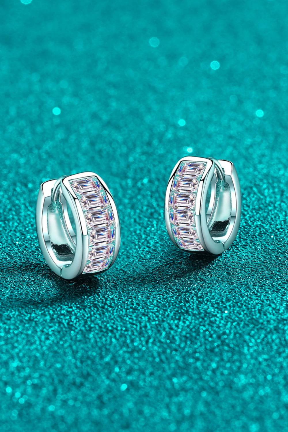 1.8 Carat Moissanite 925 Sterling Silver Huggie Earrings - luxurift