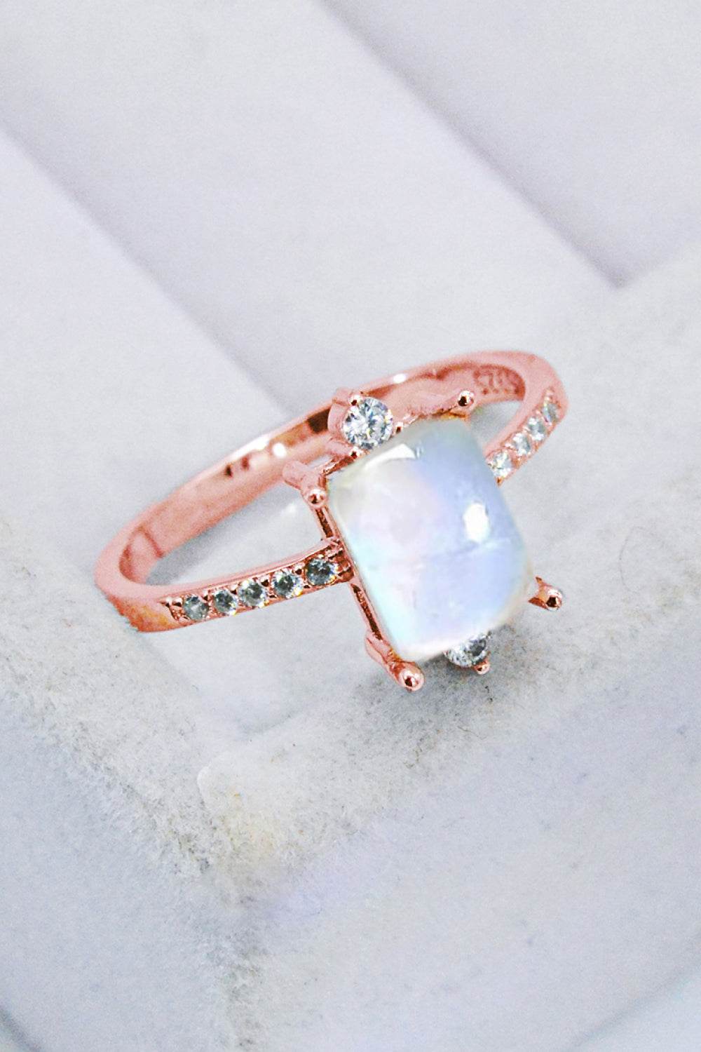 925 Sterling Silver Square Moonstone Ring - luxurift
