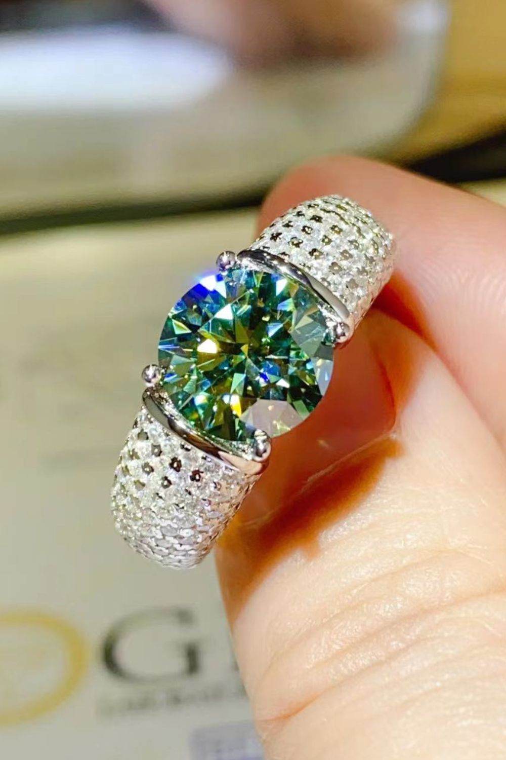 3 Carat Moissanite Side Stone Ring - luxurift
