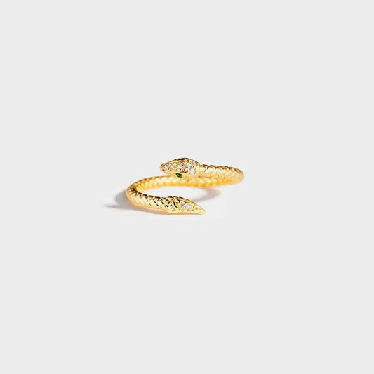 Snake Shape 18K Gold-Plated Bypass Ring - luxurift