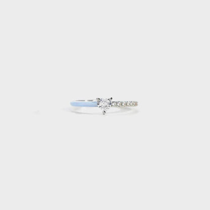 Heart Shape Inlaid Zircon Enamel Ring - luxurift
