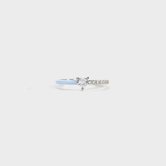 Heart Shape Inlaid Zircon Enamel Ring - luxurift