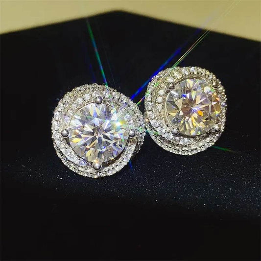 6 Carat Moissanite 925 Sterling Silver Earrings - luxurift