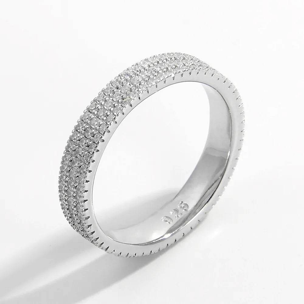 Inlaid Zircon 925 Sterling Silver Ring - luxurift