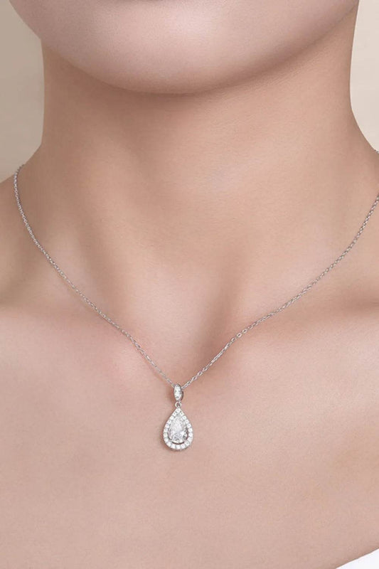 1.5 Carat Moissanite 925 Sterling Silver Teardrop Necklace - luxurift