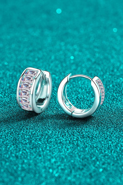 1.8 Carat Moissanite 925 Sterling Silver Huggie Earrings - luxurift