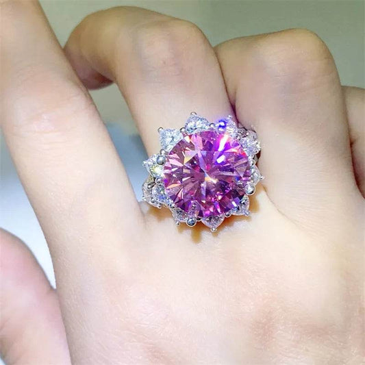 10 Carat Moissanite Zircon 925 Sterling Silver Ring - luxurift