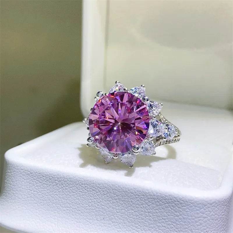 10 Carat Moissanite Zircon 925 Sterling Silver Ring - luxurift