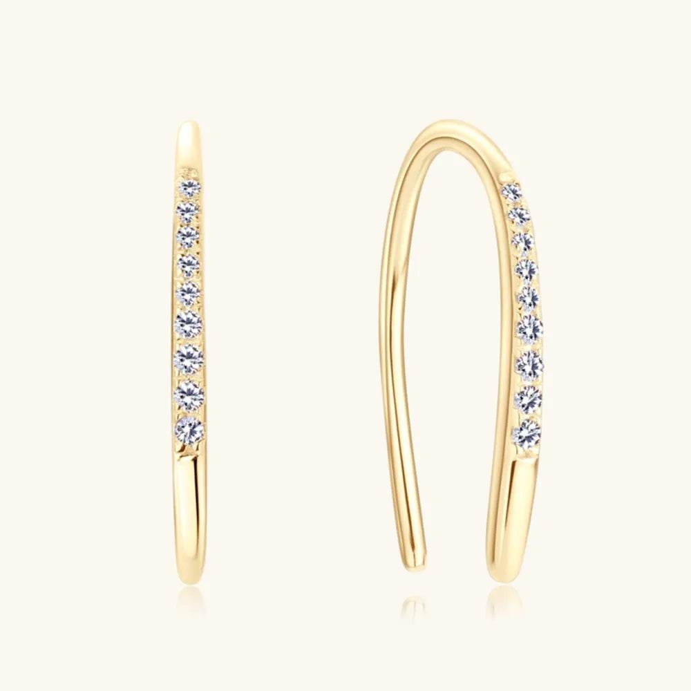 Moissanite 925 Sterling Silver U Shape Earrings - luxurift