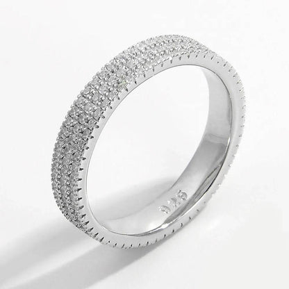 Inlaid Zircon 925 Sterling Silver Ring - luxurift