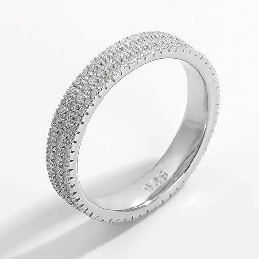 Inlaid Zircon 925 Sterling Silver Ring - luxurift